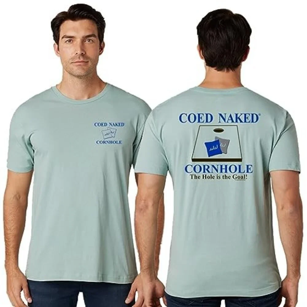 COED Naked Cornhole Corn Hole T-Shirt, Seafoam, Medium
